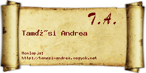 Tamási Andrea névjegykártya