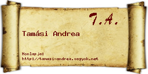 Tamási Andrea névjegykártya